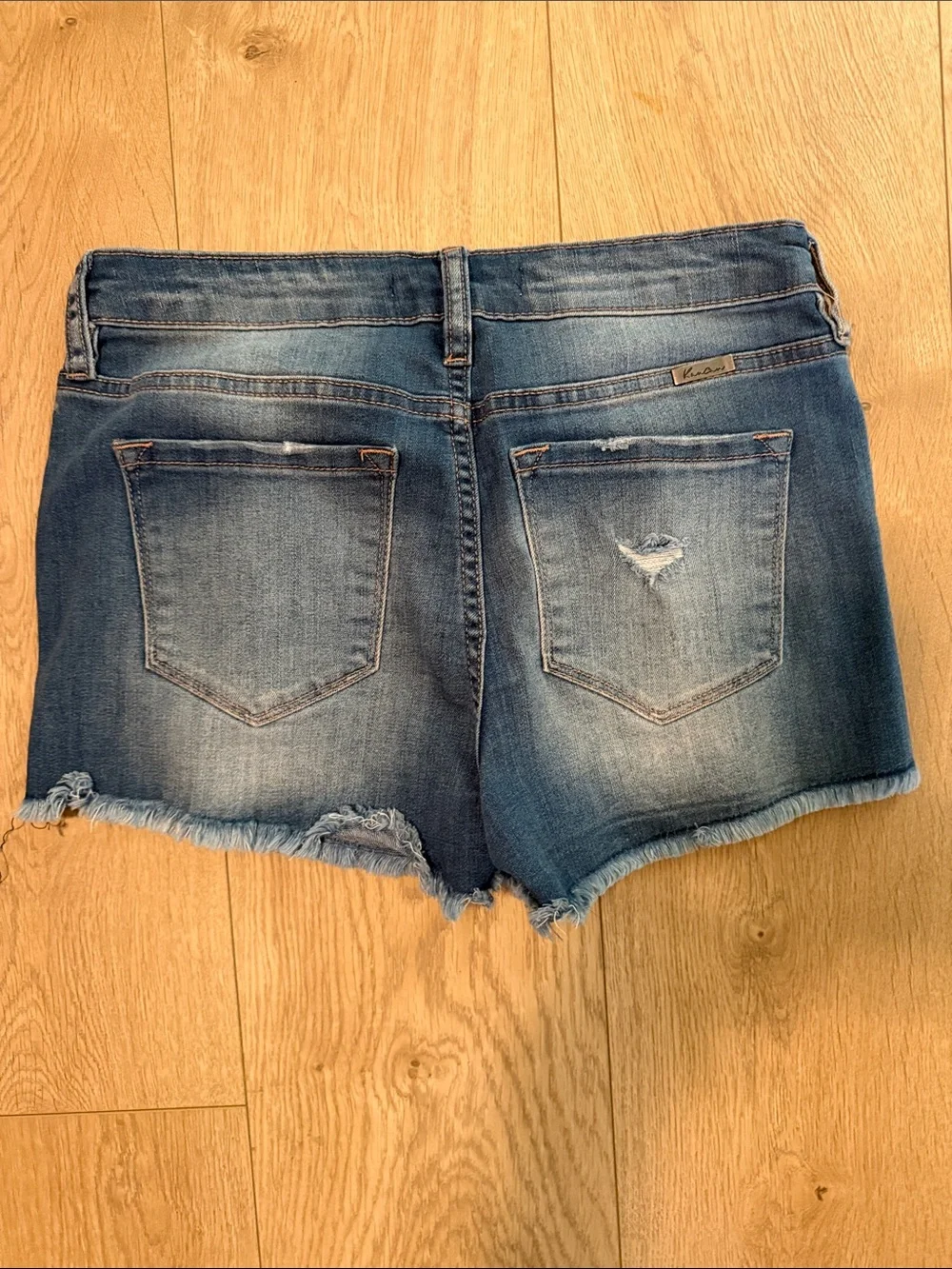 KanCan Medium Wash Distressed Denim Cutoff Shorts